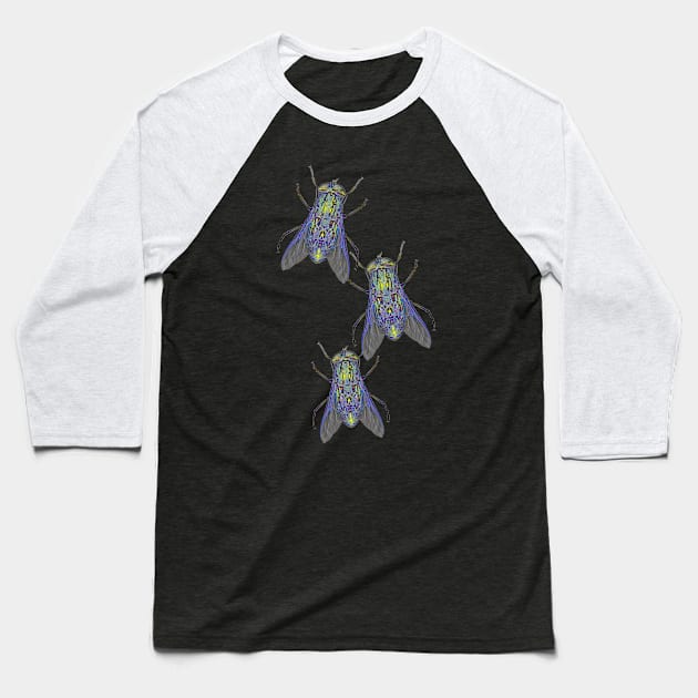 Horseflies Three Baseball T-Shirt by crunchysqueak